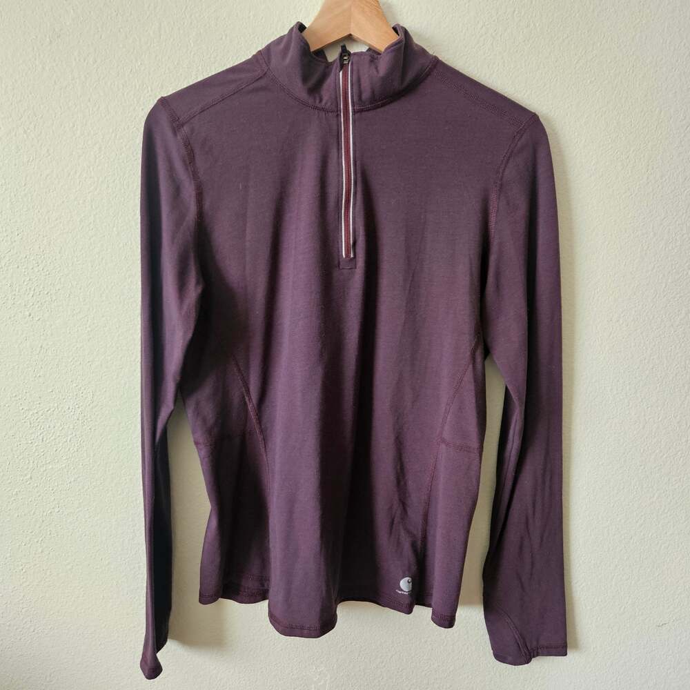 Carhartt Women's Force Ferndale Quarter-Zip Shirt Fudge Heather Medium
